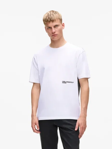 KARL LAGERFELD JEANS Majica siva / črna bela