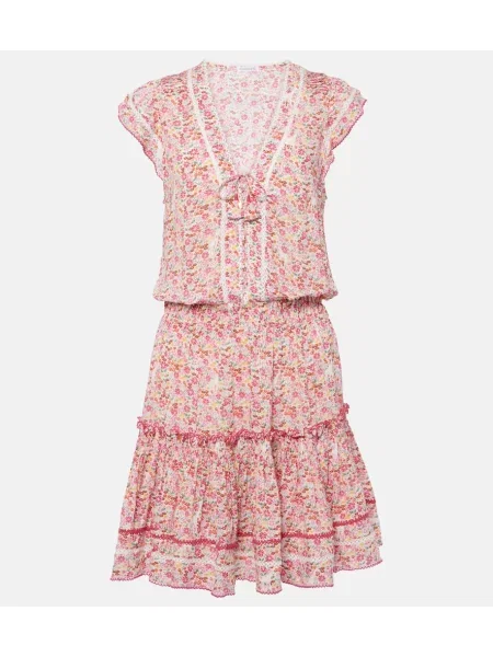 Rochie Poupette St Barth cu model floral roz