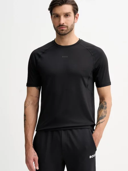 BOSS Green tricou cu imprimeu negru