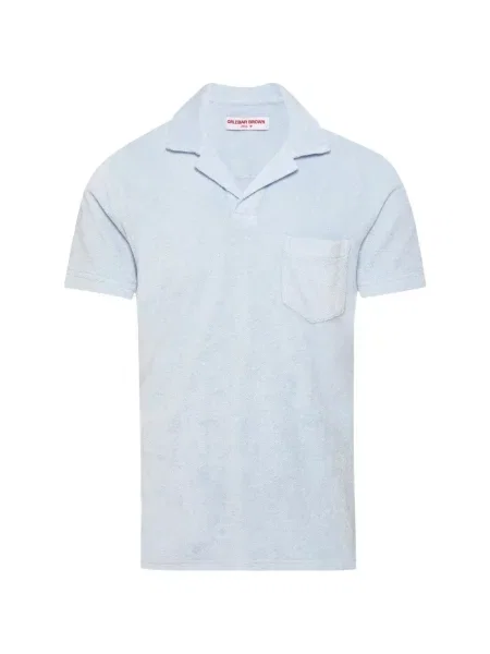 Tricou polo Orlebar Brown din material terry albastru