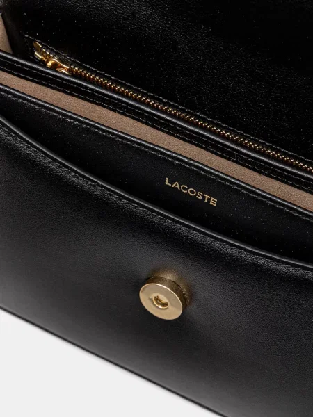 Кожаная сумка Lacoste черная