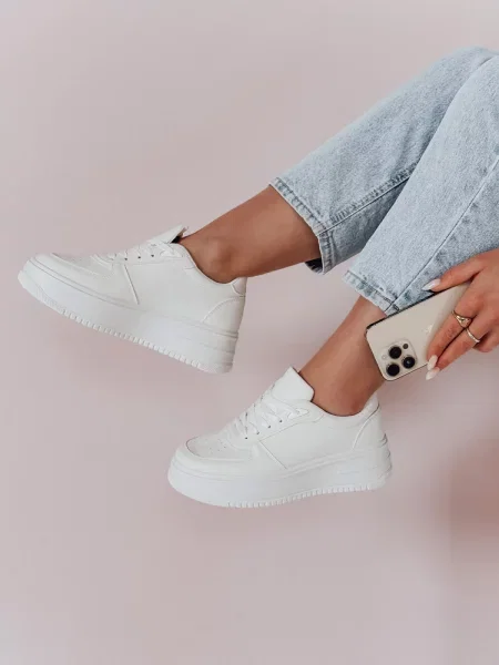 Sneakersy na platformie WALK ME UP Dstreet białe