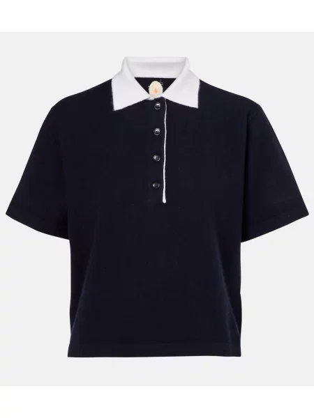 Polo majica Jardin Des Orangers od kašmira plava