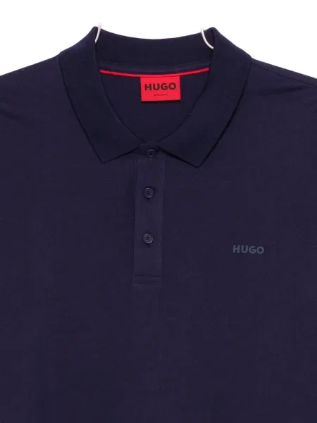Tricou polo Hugo cu autograf albastru
