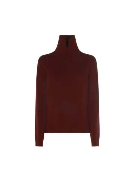 Sweter z golfem Jil Sander wełniany brązowy