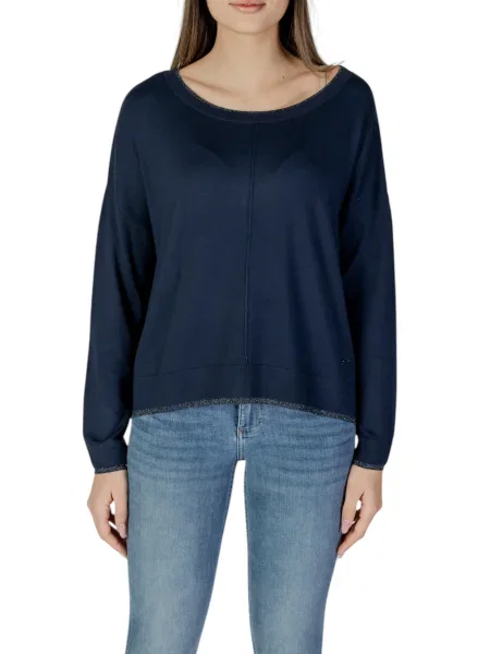 Dzianinowy lekki sweter Liu Jo niebieski