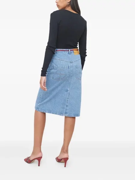 Fustă din denim Opérasport până la genunchi albastru