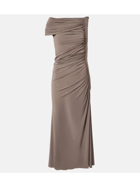 Rochie midi Alaïa până la genunchi de costum maro