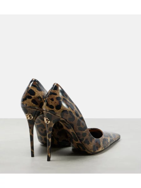Pantofi cu toc Dolce&gabbana din piele cu imagine cu model leopard