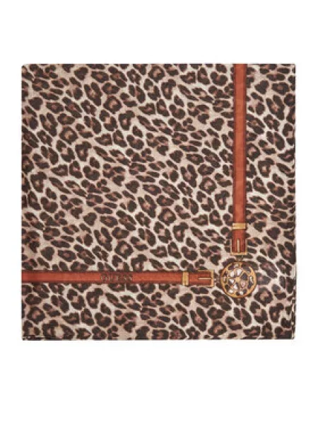 Šal Guess z leopardjim vzorcem črna