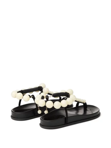 Sandale Jimmy Choo cu perle din piele negru