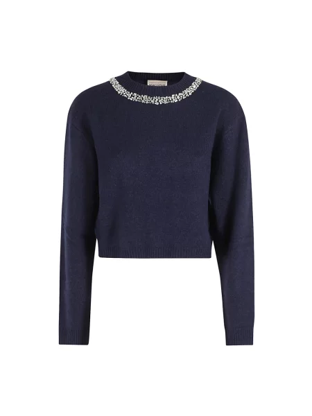 Sweter Semicouture z kaszmiru biznesowy niebieski