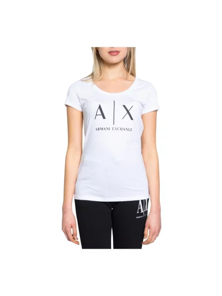 Top Armani Exchange z logo casual biały