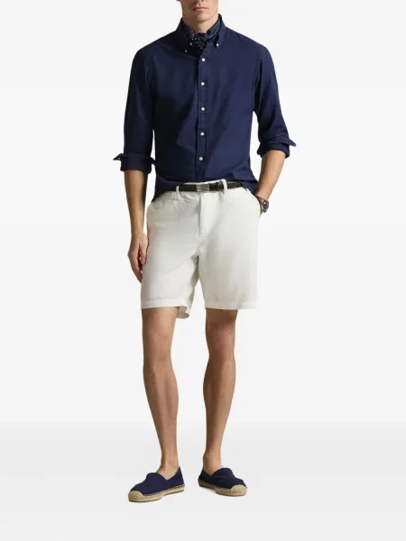 Dlouhá pruhovaná s límcem kšiltovka Polo Ralph Lauren modrá