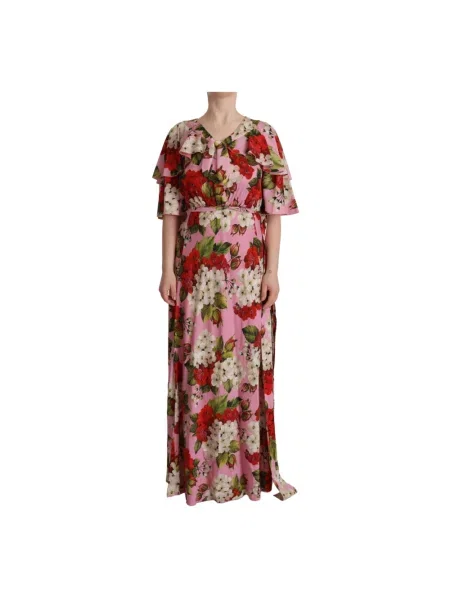 Długa sukienka maxi Dolce And Gabbana różowa
