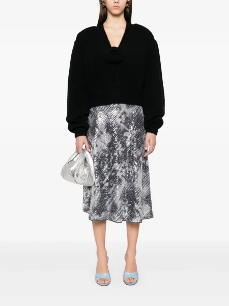Fustă midi Dvf Diane Von Furstenberg până la genunchi negru