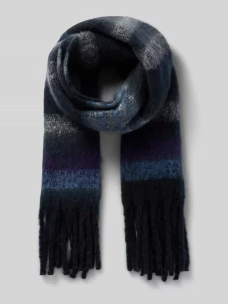 Szal z frędzlami model ‘IAMETTE’ Ichi niebieska