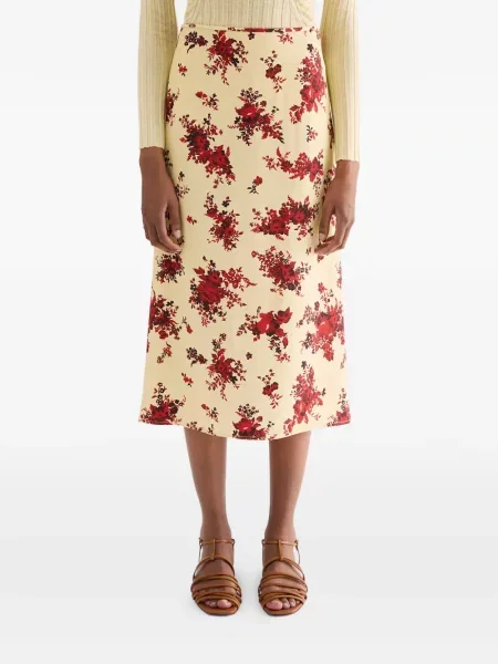Gėlėtas raštuotas midi sijonas Jil Sander a eilutė