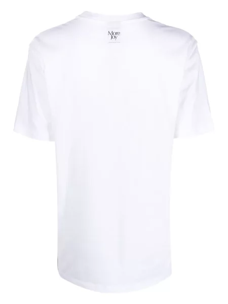 Tricou More Joy cu imagine scurt alb