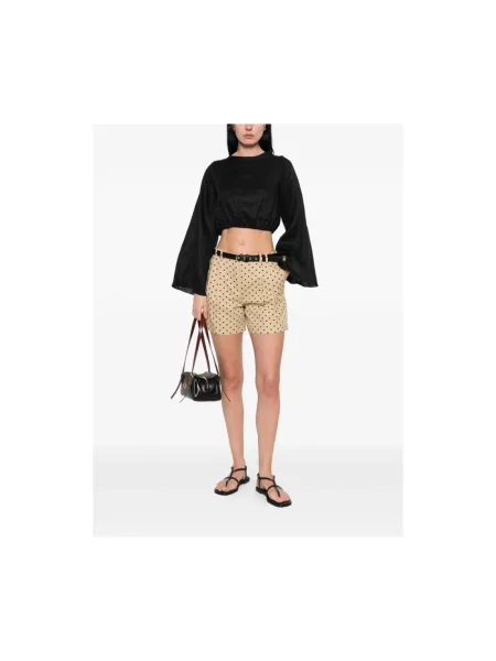 Szorty Max Mara Studio z wysoką talią beżowe