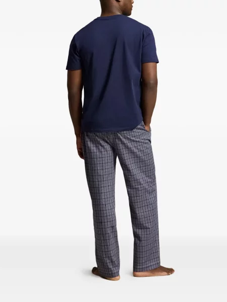 Șosete Polo Ralph Lauren cu model herringbone cu broderie plasă albastru
