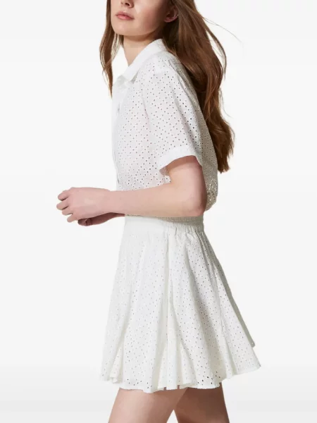 Fustă Twinset cu broderie alb