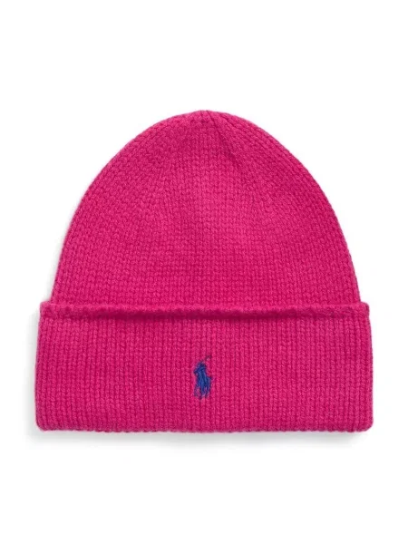 Vunena kapa Polo Ralph Lauren vunena ružičasta