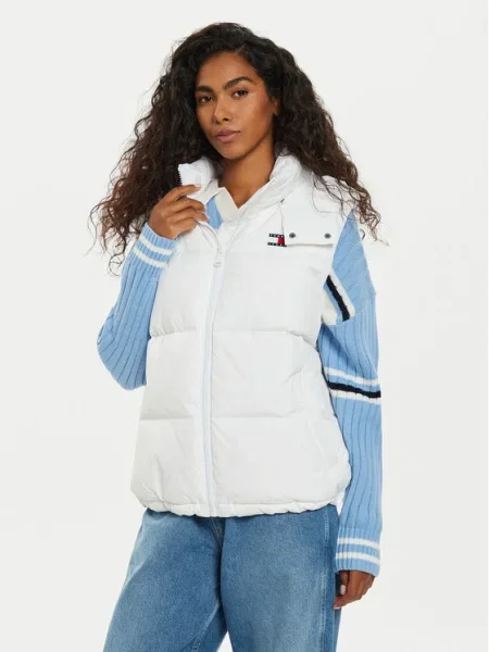 Tommy Jeans Vestă Alaska alb