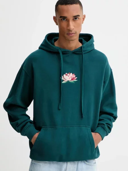 Kaotiko bluza z kapturem z aplikacją zielony