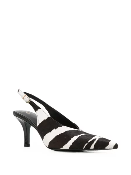 Pantofi cu toc Patrizia Pepe din piele cu imagine slingback negru