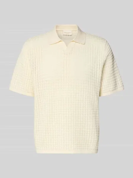 Koszulka polo z dekoltem w serek krój regular fit Jack & Jones białe