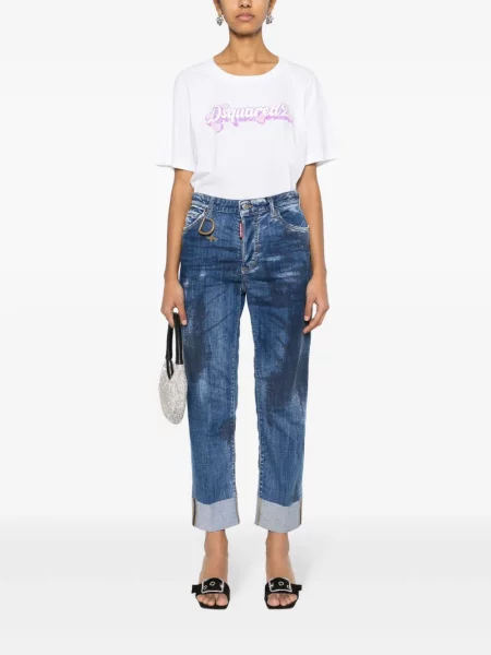 Raštuotas marškinėliai Dsquared2 balta