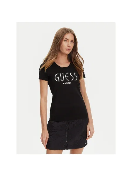 Guess Póló Regular Fit fekete