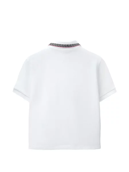Tricou polo Versace cu autograf alb