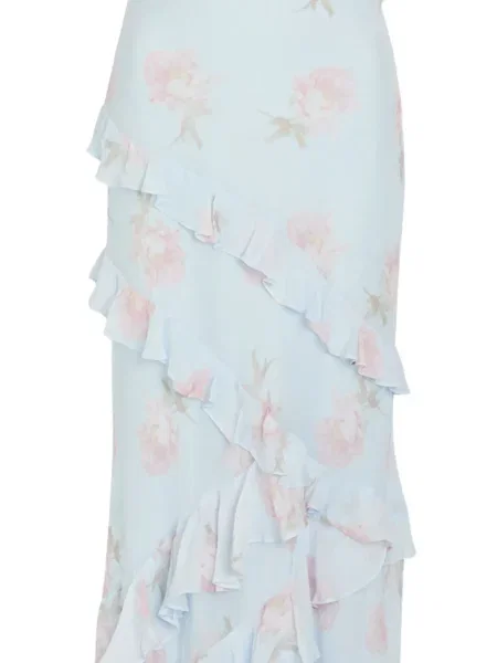 Virágos maxi ruha Loveshackfancy kék