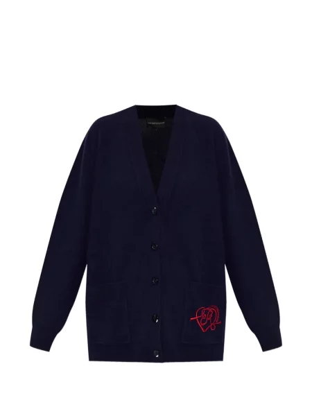 Cardigan Emporio Armani cu broderie albastru