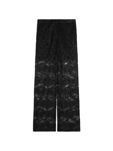 Pantaloni Sportmax cu model floral din dantelă negru