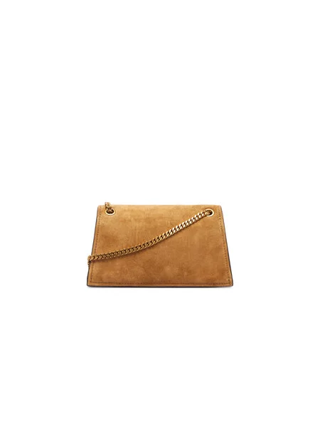 Torbica Tory Burch Kira Turnlock Suede Mini Bag smeđa