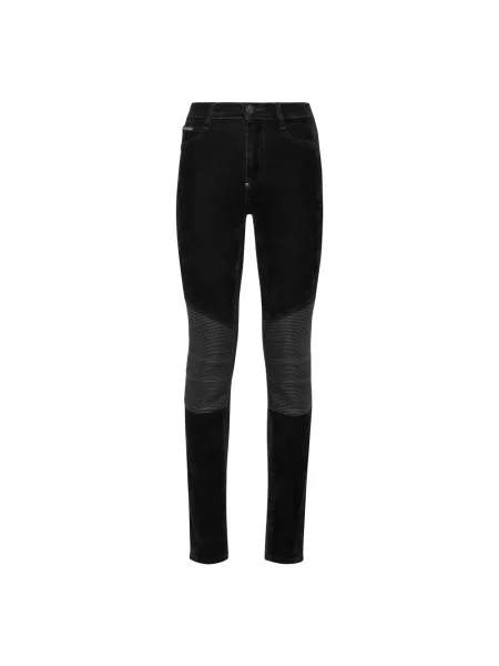 Jeansy Philipp Plein z wysoką talią czarne