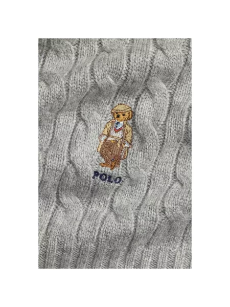 Polo Ralph Lauren szalik wełniany z aplikacją szary