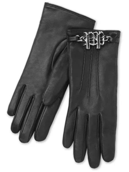 Mănuși Philipp Plein din piele negru