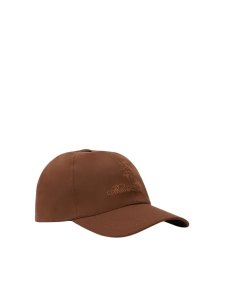 Czapka z daszkiem Brooks Brothers klasyczna z logo brązowa