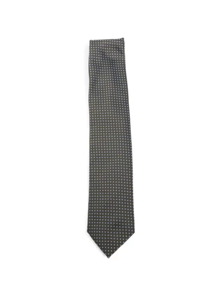 Cravată Zegna de mătase cu imprimeu geometric verde