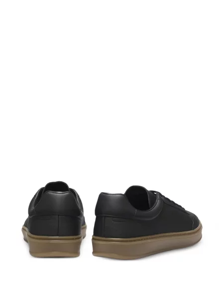 Δερμάτινα sneakers Boss με κορδόνια μαύρο