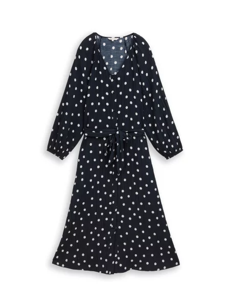 TOM TAILOR Rochie tip bluză bleumarin alb