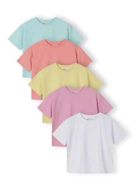 MINOTI Tricou albastru deschis / galben / portocaliu / roz alb