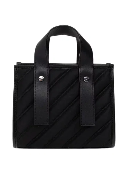 Matlasat geantă shopper Off-white alb