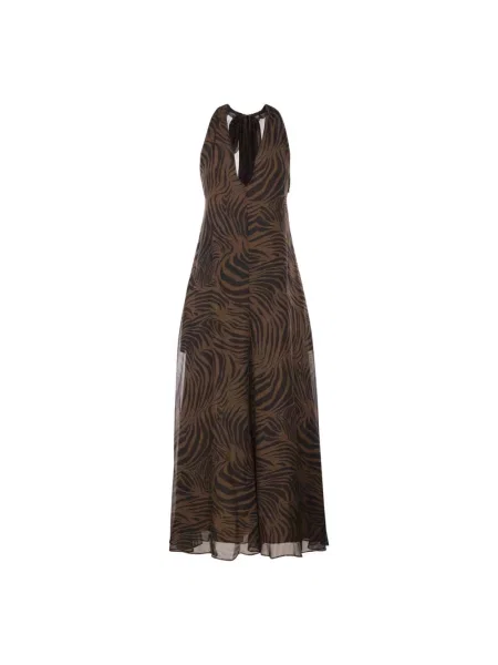 Sukienka maxi Max Mara brązowa