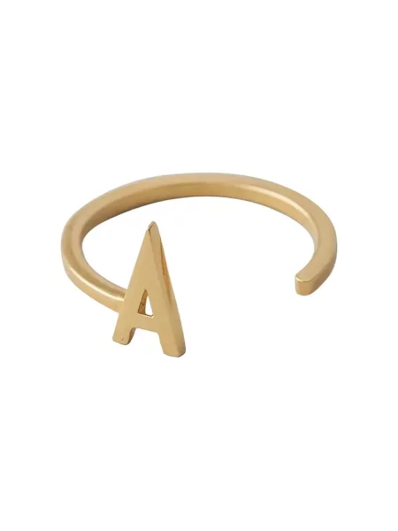 Позлатен сребърен пръстен Design Letters