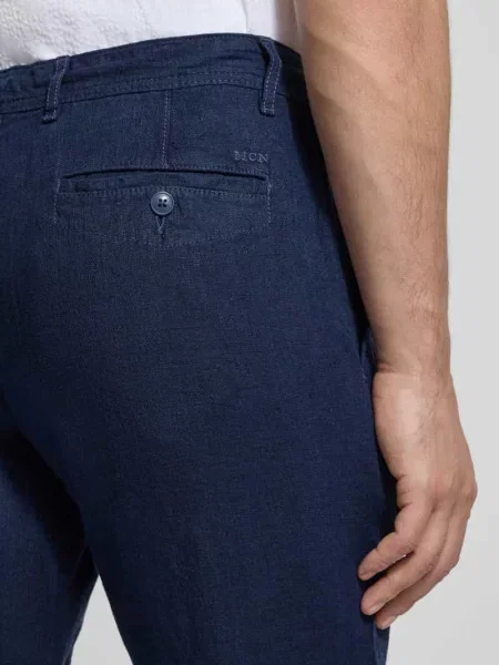 Spodnie z lnu z wiązaniem krój regular fit Mcneal